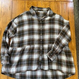 Women's American Eagle Flannel Shirt Oversized Sz.XS